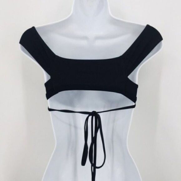 Frankie’s Bikinis black Shiloh off shoulder bikini top small BoxA - Picture 5 of 8